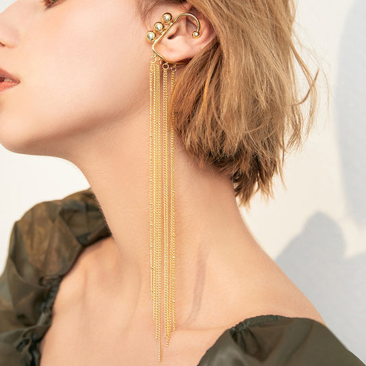 Single Metal Chain Tassel Ear Hook