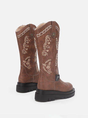 Stitching Embroidered Butterfly Boots