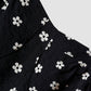 Black Floral Hemline Split Dress