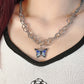 Blue Flame Butterfly Necklace