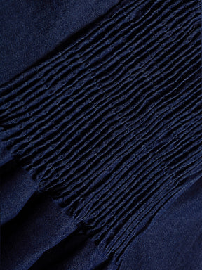 Retro Dark Blue Denim Strapped Midi Dress