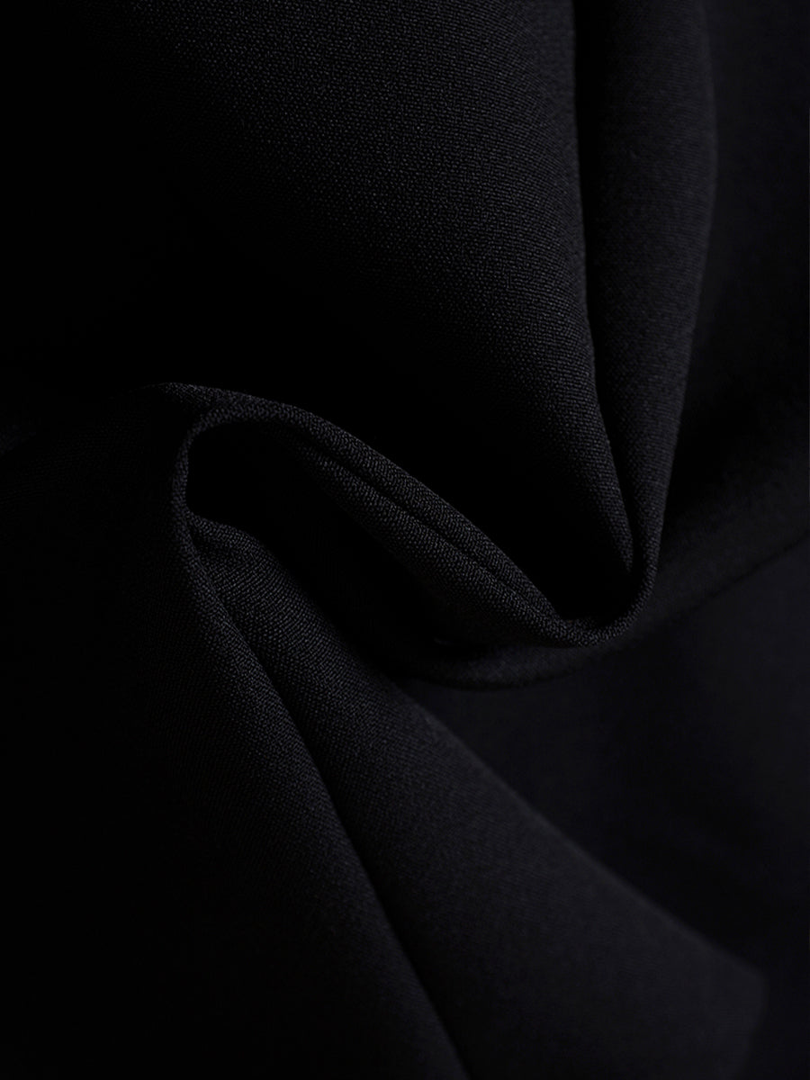 Elegant Short Sleeve Black Shirt Dress