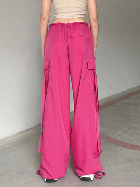 Pink Pockets Casual Pants