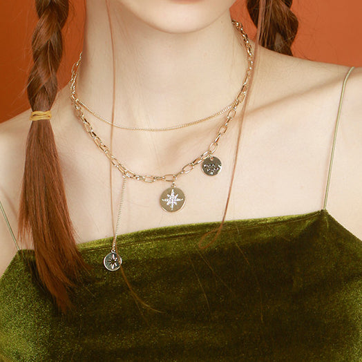 Y2K Vintage Double Metal Necklace