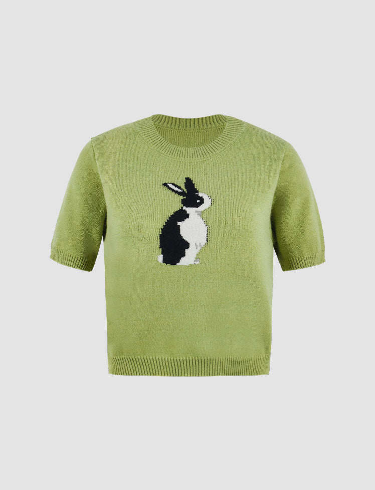 Rabbit Knitted Plunge Top