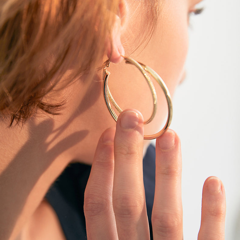 Double Ring Metal Earrings