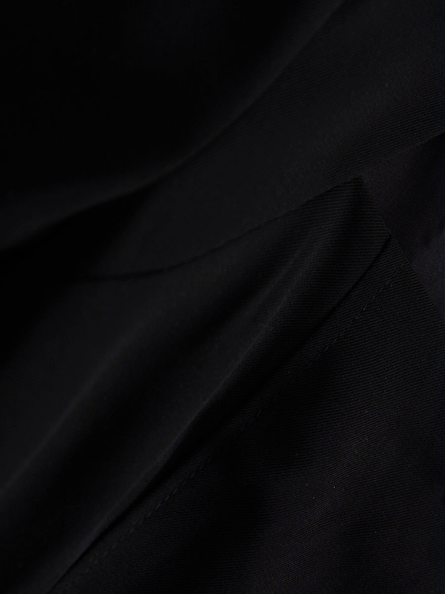 Black Square Collar Fluffy Dress