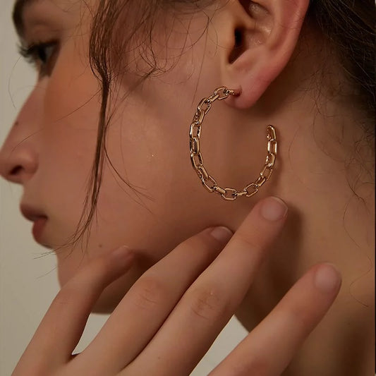 Chain Round Earrings