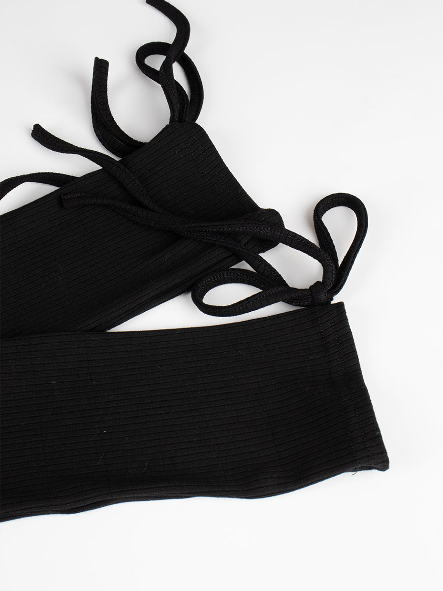 Black Knitted Cheongsam Dress with Sleeve