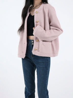 Pink Sweater Jacket Cardigan