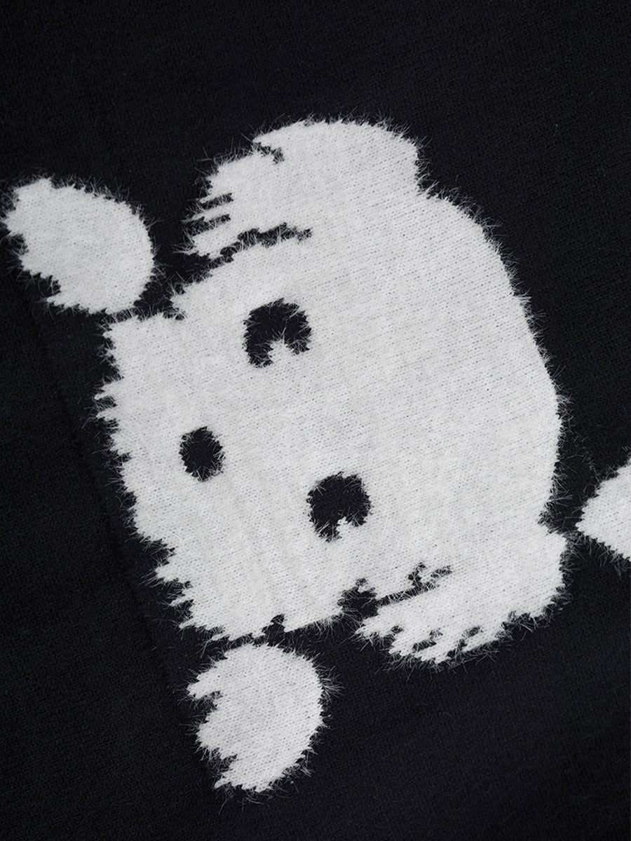 Puppy Pattern Knit Sweater