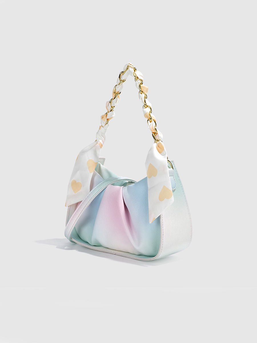 Tri-color Pleated Bag