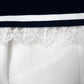 Navy Blue Bubble Sleeve Top&Pleated Skirt Set