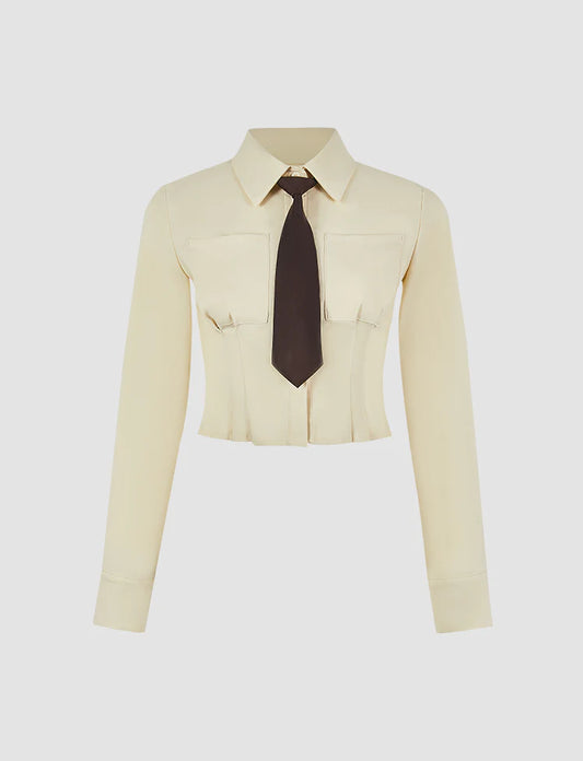 Collar Pocket Slim Fit Top
