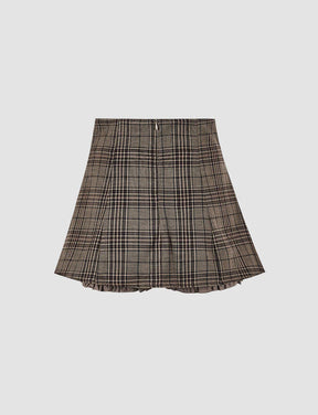 Plaid Preppy Ruffle Skirt