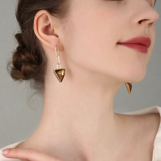 Triangle Crystal Earrings