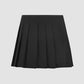 Buckle Slit Pleated Skirt