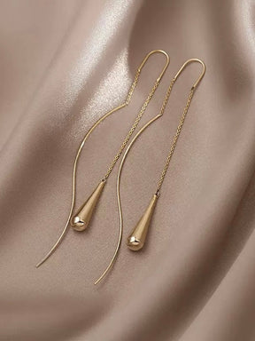 Water Droplet Tassel Earrings