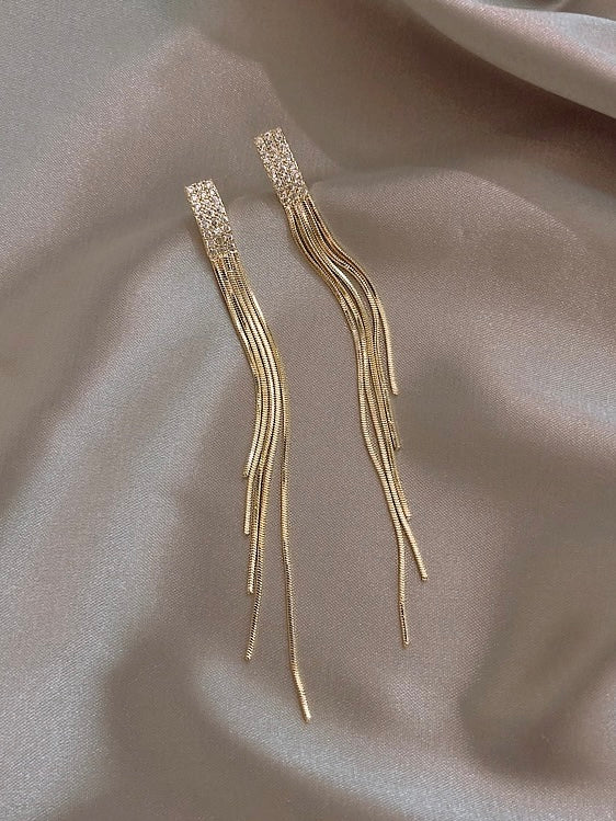 Two-color Tassel Earrings