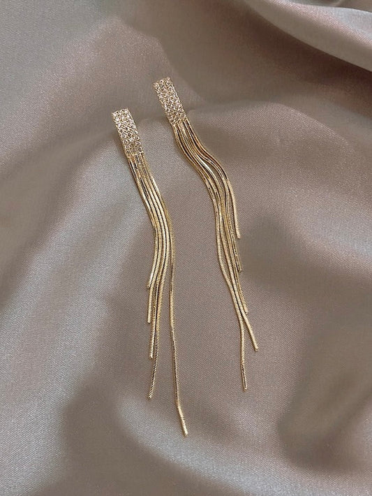 Two-color Tassel Earrings