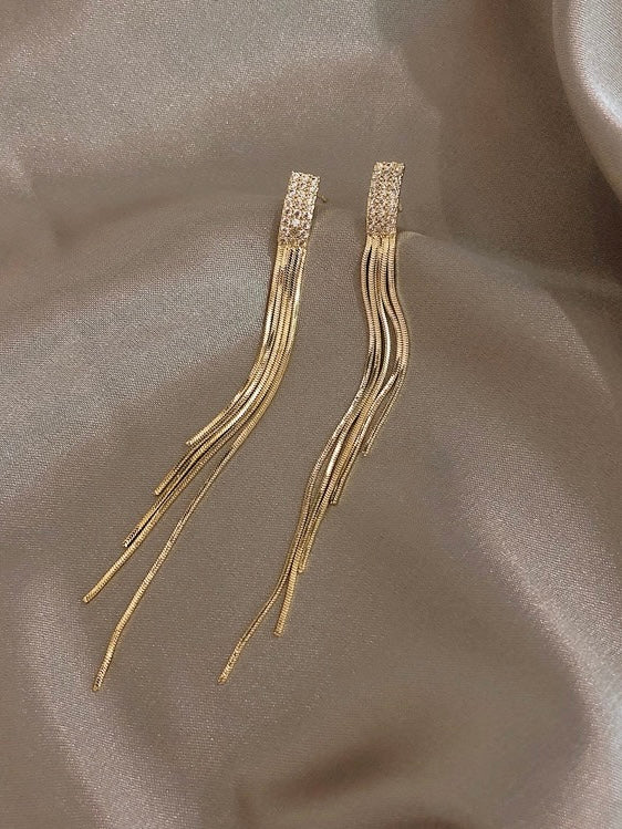 Two-color Tassel Earrings