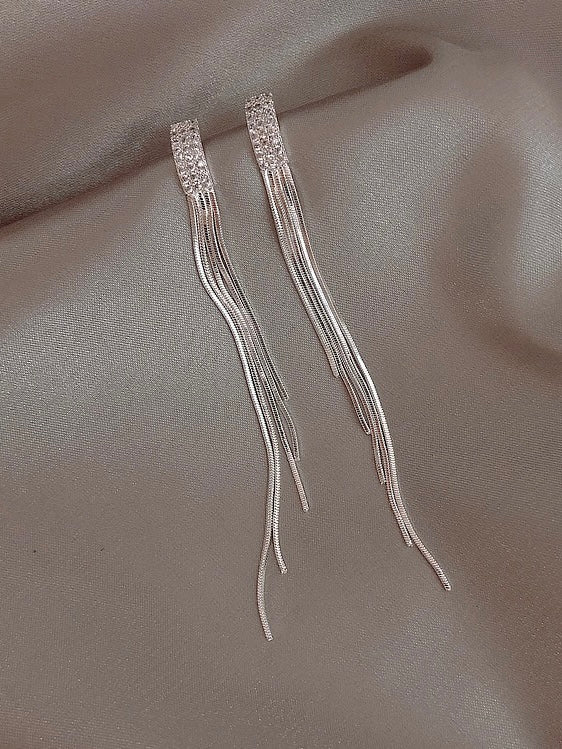 Two-color Tassel Earrings