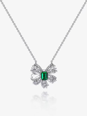 Green Diamond Butterfly Necklace