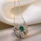 Green Diamond Butterfly Necklace