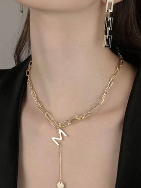 Golden M Letter Necklace