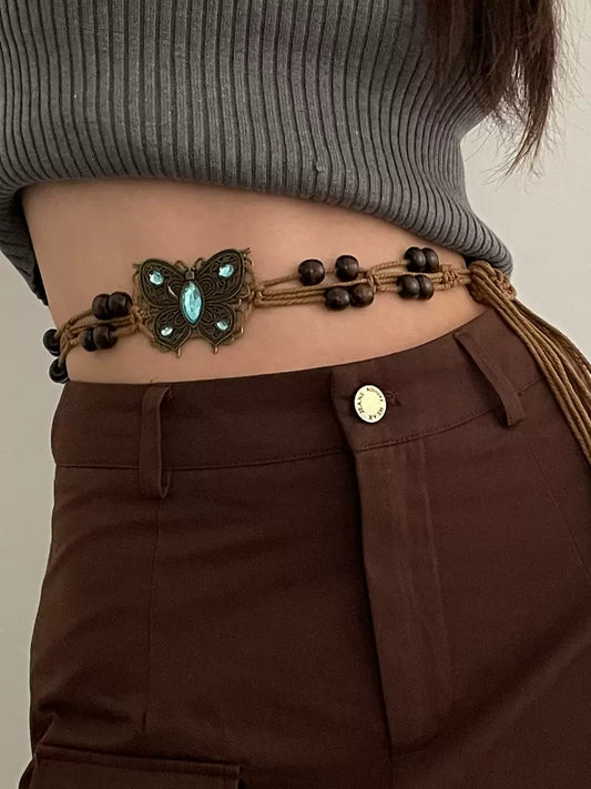 Braided Butterfly Decorative Waist Chain Belt