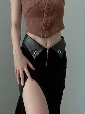 Split Slim Midi Skirt