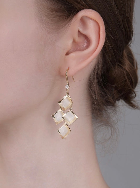 Diamond Opal Earrings