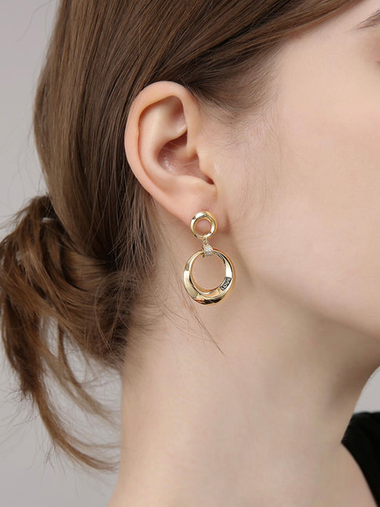 Round Engraved Alloy Earrings