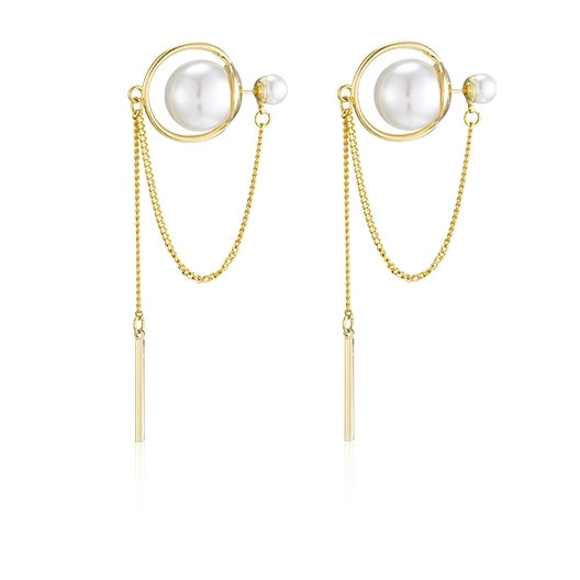 Irregular Pearl Tassel Earrings