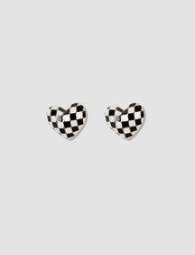 Black&White Vintage Checkerboard Earrings