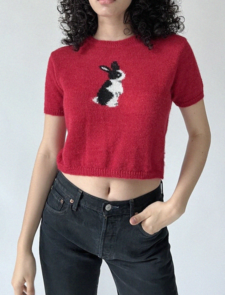 Rabbit Knitted Plunge Top