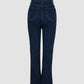 Blue Irregular Slit Flared Jeans Pants