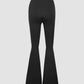 Solid Color High-waisted Large Flared Pants