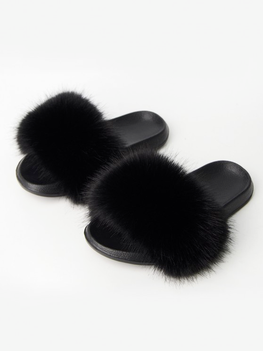 Fluffy Faux Fuzzy Fur Comfortable Slippers Slides