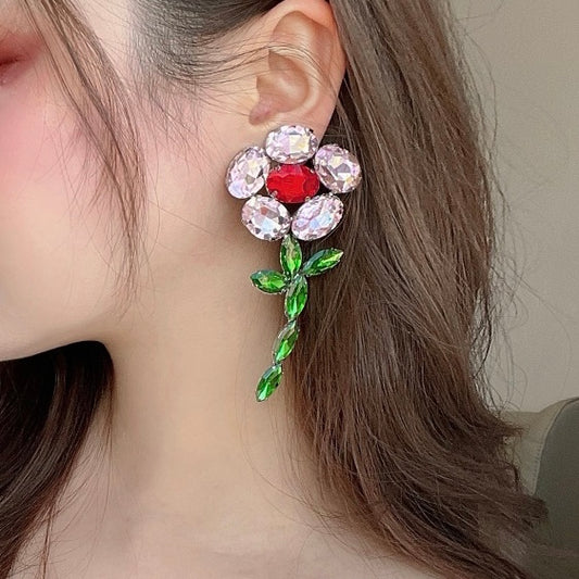 Crystal Flower Earrings
